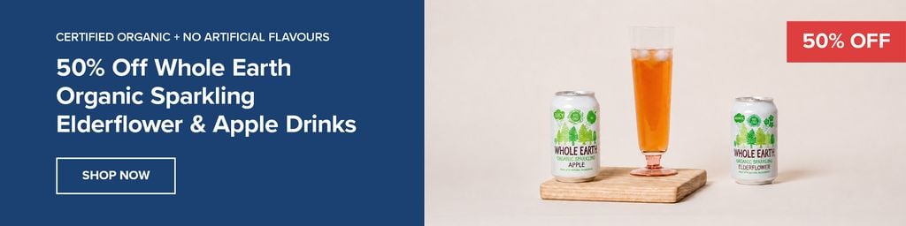 50% Off Whole Earth Organic Sparkling Elderflower Exp Oct 2026 
